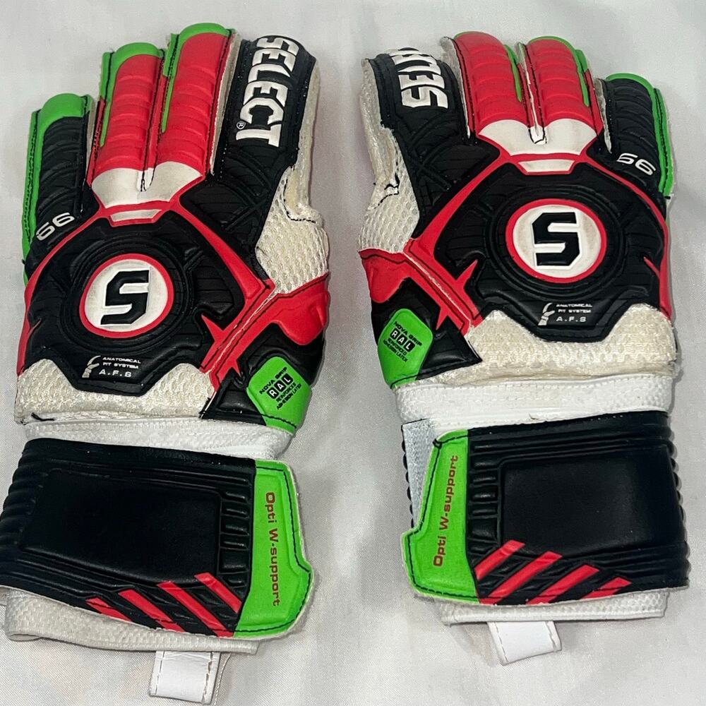 Select 66 Goalkeeper Glove Soccer Anatomical Fit System Adj Latex Straps Size 7
